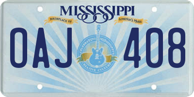 MS license plate OAJ408