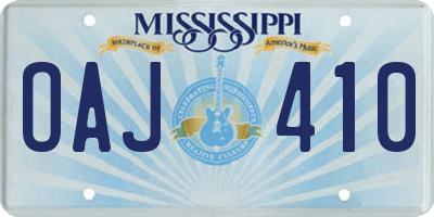 MS license plate OAJ410