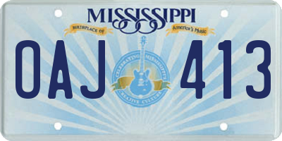 MS license plate OAJ413
