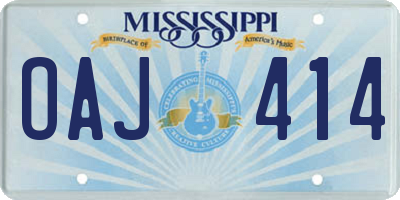 MS license plate OAJ414
