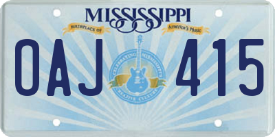 MS license plate OAJ415