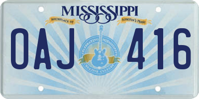 MS license plate OAJ416