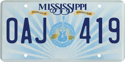 MS license plate OAJ419