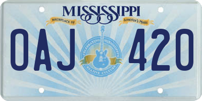 MS license plate OAJ420