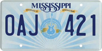 MS license plate OAJ421