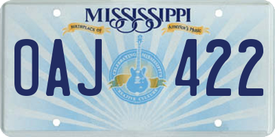 MS license plate OAJ422