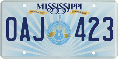 MS license plate OAJ423