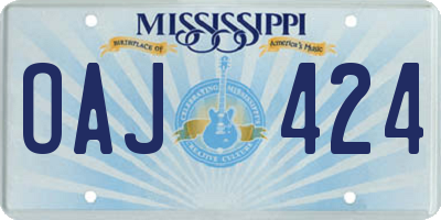 MS license plate OAJ424