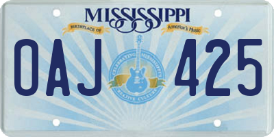 MS license plate OAJ425