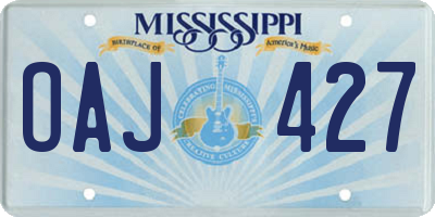 MS license plate OAJ427
