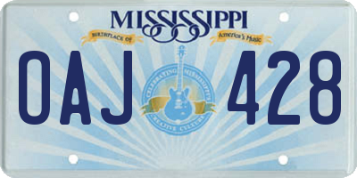 MS license plate OAJ428