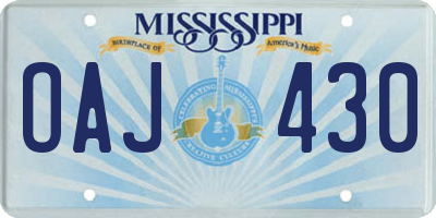 MS license plate OAJ430
