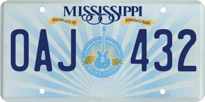MS license plate OAJ432