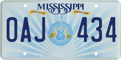 MS license plate OAJ434