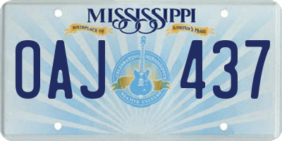 MS license plate OAJ437