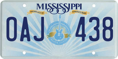 MS license plate OAJ438