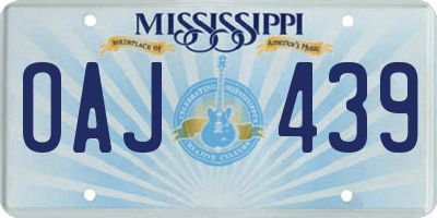 MS license plate OAJ439