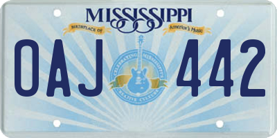 MS license plate OAJ442