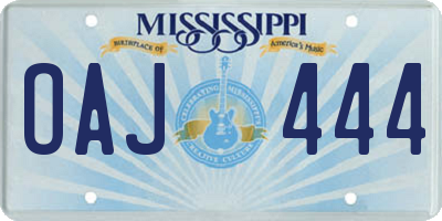 MS license plate OAJ444