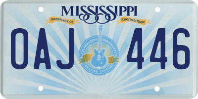 MS license plate OAJ446