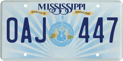 MS license plate OAJ447