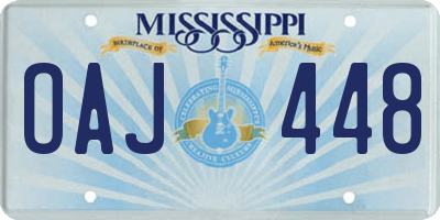 MS license plate OAJ448