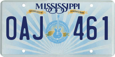 MS license plate OAJ461
