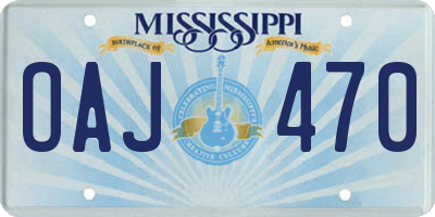 MS license plate OAJ470