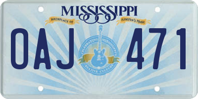 MS license plate OAJ471