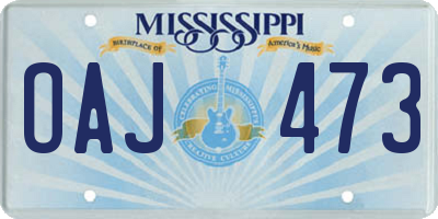MS license plate OAJ473