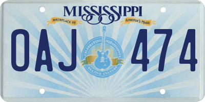 MS license plate OAJ474