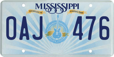 MS license plate OAJ476