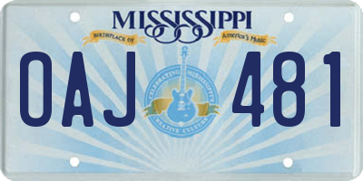 MS license plate OAJ481