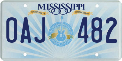MS license plate OAJ482