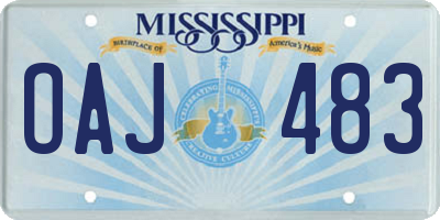 MS license plate OAJ483