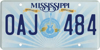 MS license plate OAJ484