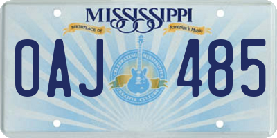 MS license plate OAJ485