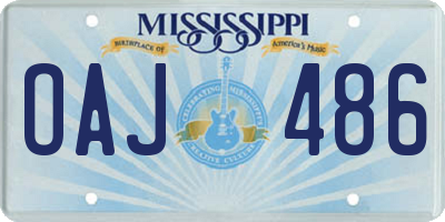 MS license plate OAJ486