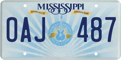 MS license plate OAJ487