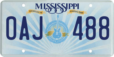 MS license plate OAJ488