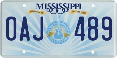 MS license plate OAJ489