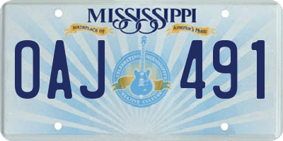 MS license plate OAJ491