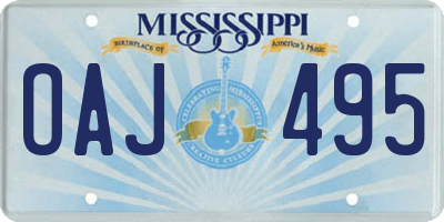 MS license plate OAJ495