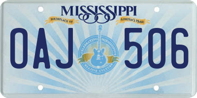 MS license plate OAJ506