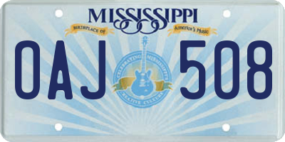 MS license plate OAJ508