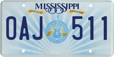 MS license plate OAJ511