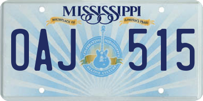 MS license plate OAJ515