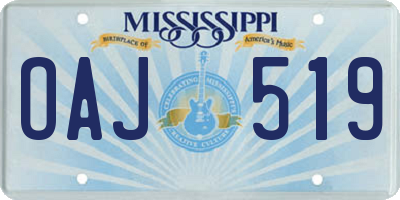 MS license plate OAJ519