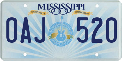 MS license plate OAJ520