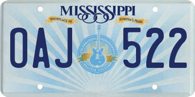 MS license plate OAJ522